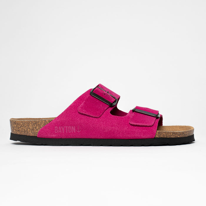 Bayton Sandales 2 Brides Atlas Fuchsia En Cuir Suédé Bayton Femme