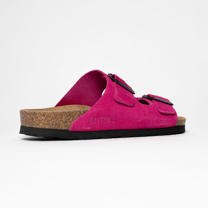 Bayton Sandales 2 Brides Atlas Fuchsia En Cuir Suédé Bayton Femme