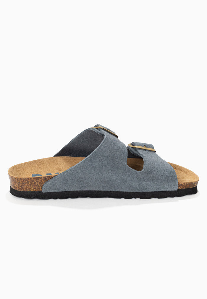 Bayton Sandales 2 Brides Atlas Gris En Cuir Suédé Bayton Femme