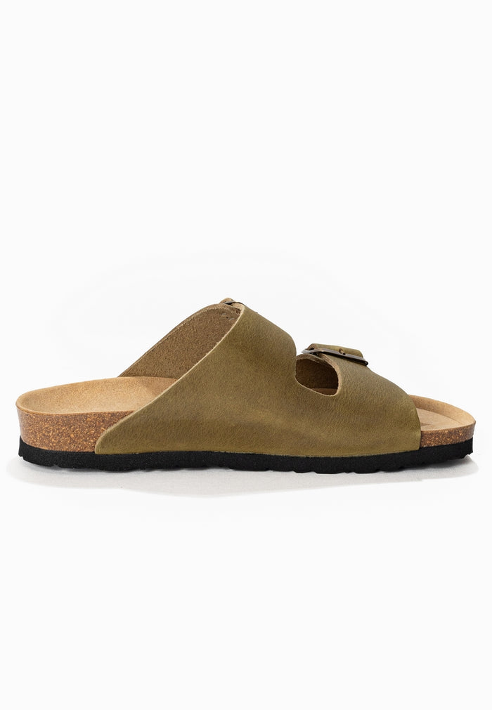 Bayton Sandales 2 Brides Atlas Kaki 100% Cuir Bayton Femme