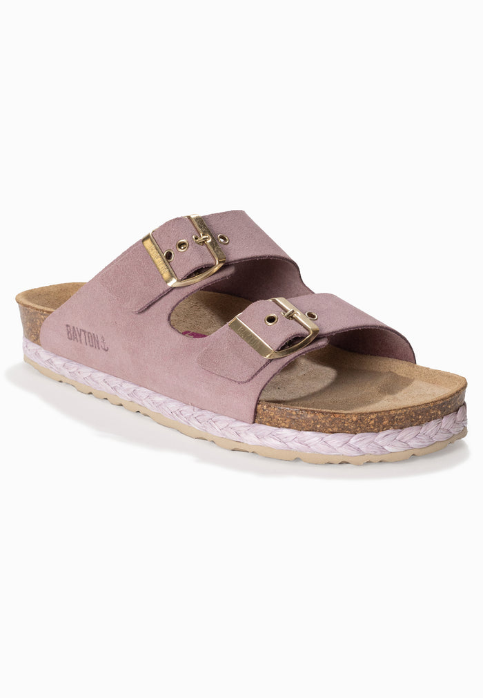 Bayton Sandales 2 Brides Atlas Lila En Cuir Suédé Bayton Femme