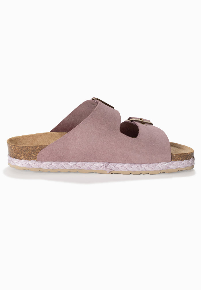 Bayton Sandales 2 Brides Atlas Lila En Cuir Suédé Bayton Femme