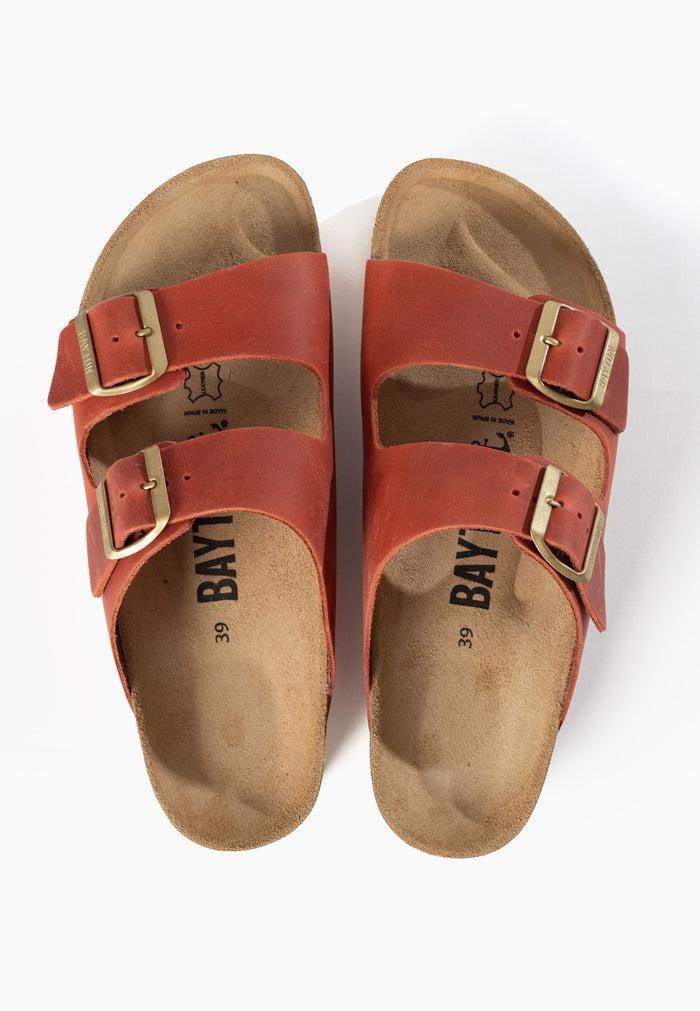 Bayton Sandales 2 Brides Atlas Orange 100% Cuir Bayton Femme