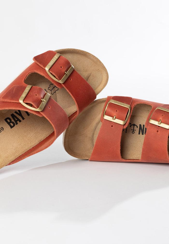 Bayton Sandales 2 Brides Atlas Orange 100% Cuir Bayton Femme