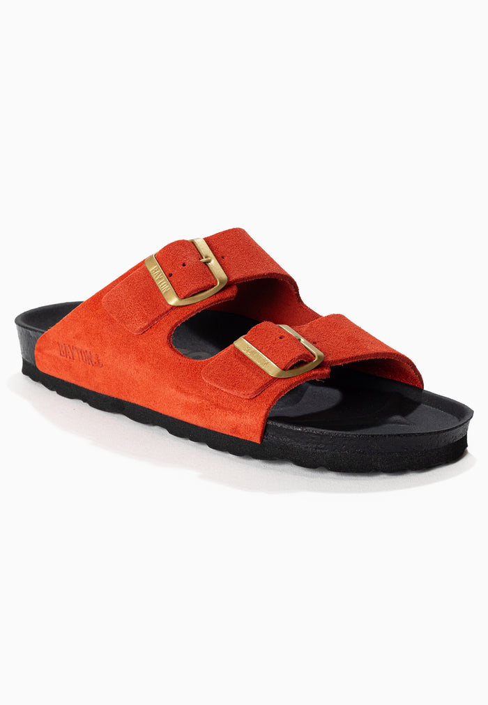 Bayton Sandales 2 Brides Atlas Orange En Cuir Suédé Bayton Femme