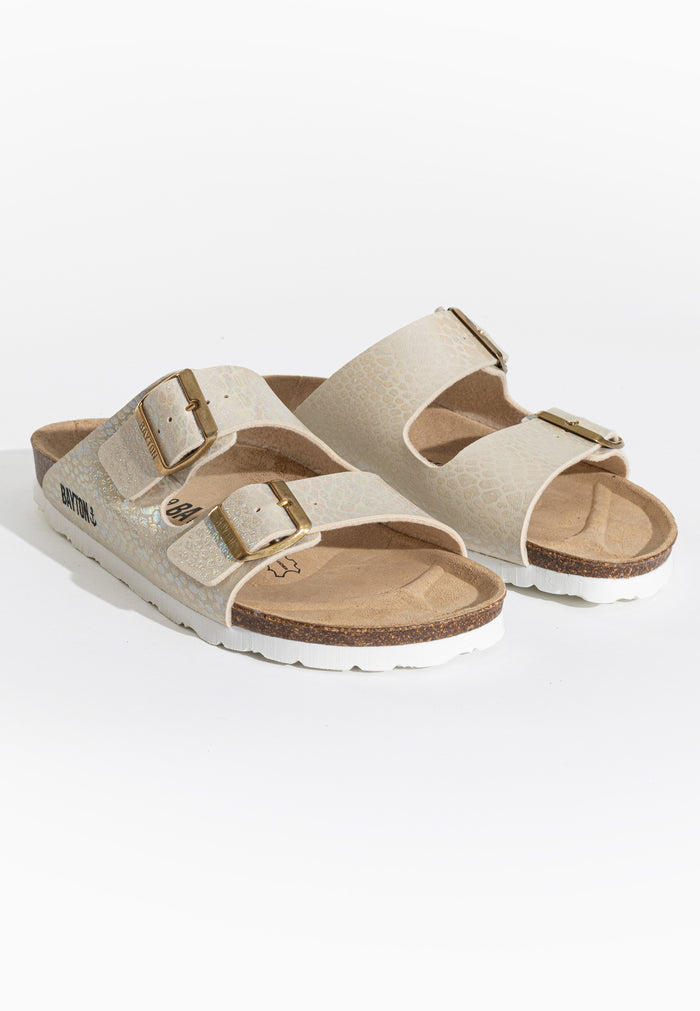 bayton Sandales 2 Brides Atlas Platinium Bayton femme