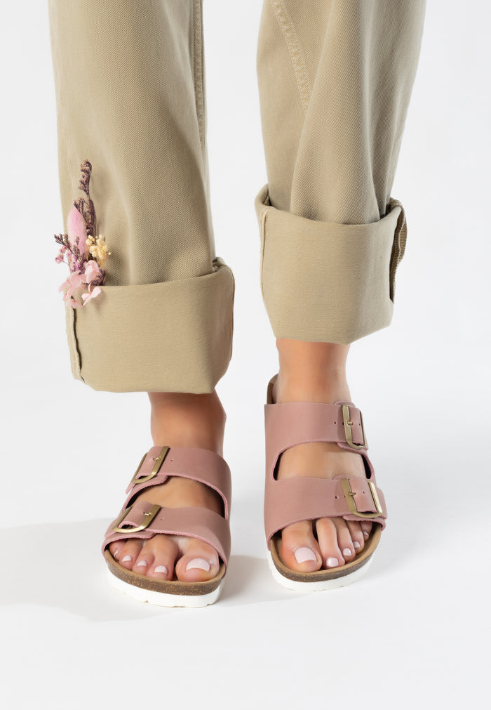 bayton Sandales 2 Brides Atlas Rose 100% Cuir Bayton femme