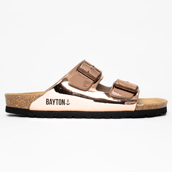 Bayton Sandales 2 Brides Atlas Rose Dorées Bayton Femme