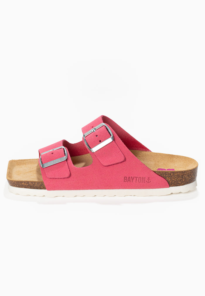 Bayton Sandales 2 Brides Atlas Rose En Cuir Suédé Bayton Femme