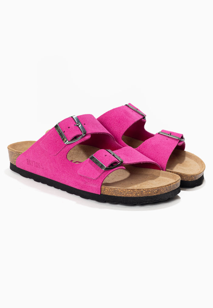 bayton Sandales 2 Brides Atlas Rose en Cuir Suédé Bayton femme