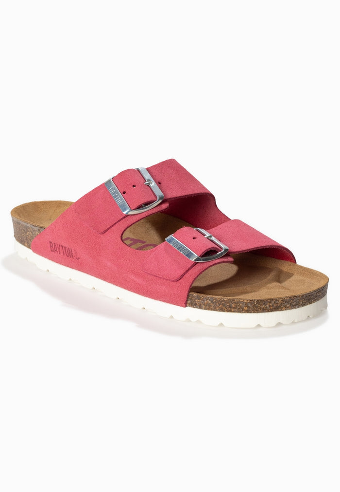 Bayton Sandales 2 Brides Atlas Rose En Cuir Suédé Bayton Femme