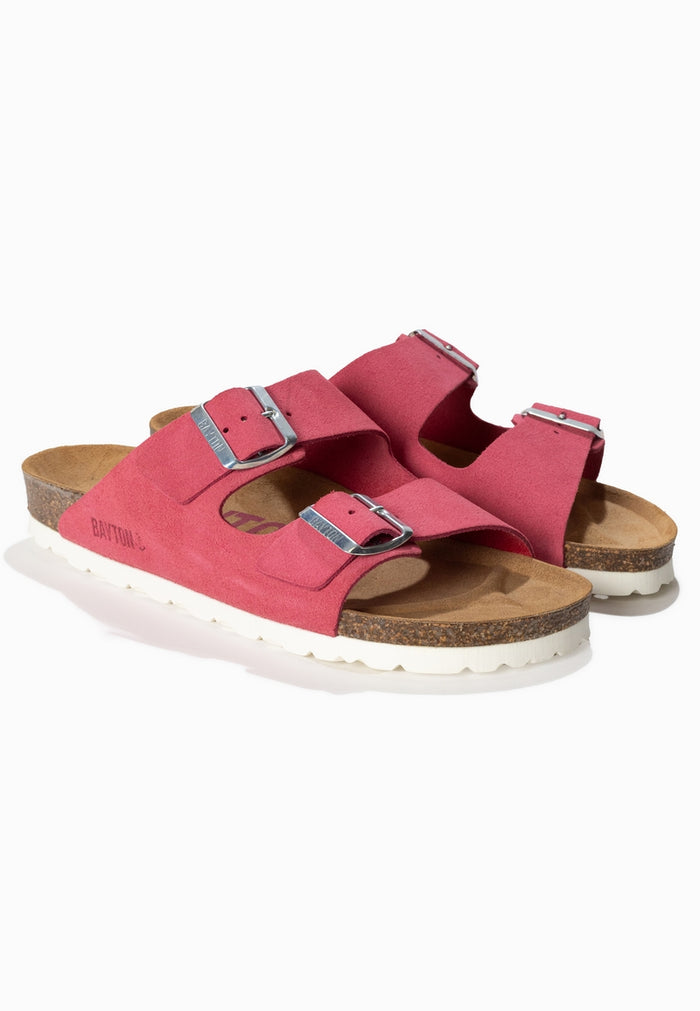 Bayton Sandales 2 Brides Atlas Rose En Cuir Suédé Bayton Femme