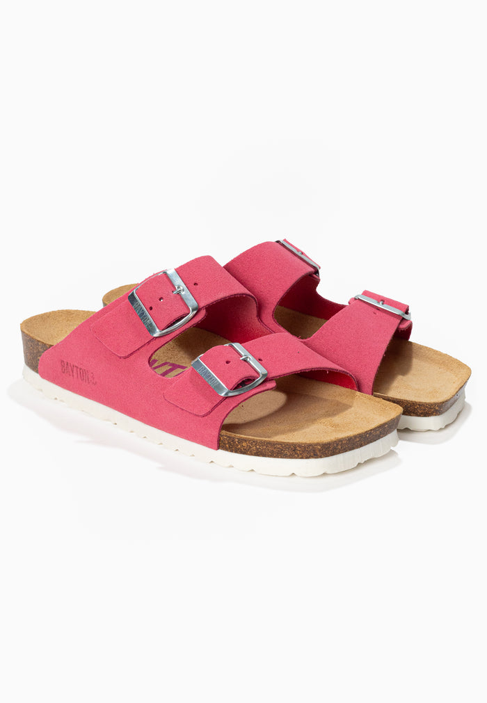 bayton Sandales 2 Brides Atlas Rose en Cuir Suédé Bayton femme