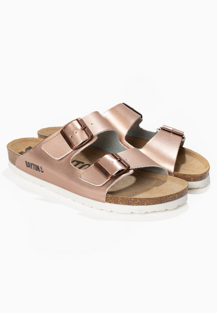 bayton Sandales 2 Brides Atlas Rose Gold Bayton femme