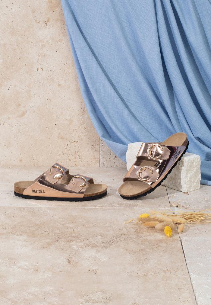 bayton Sandales 2 Brides Atlas Rose gold Bayton femme