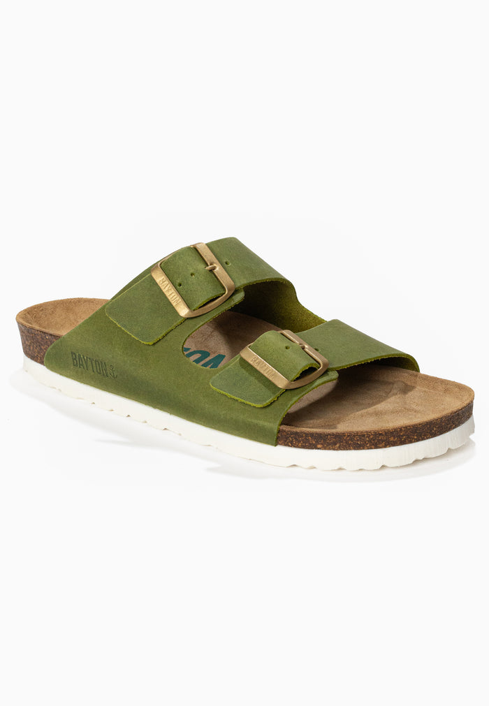 Bayton Sandales 2 Brides Atlas Vert 100% Cuir Bayton Femme