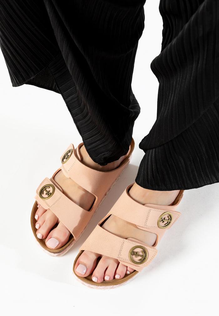 bayton Sandales 2 Brides Belinda Rose en Cuir Suédé Bayton femme