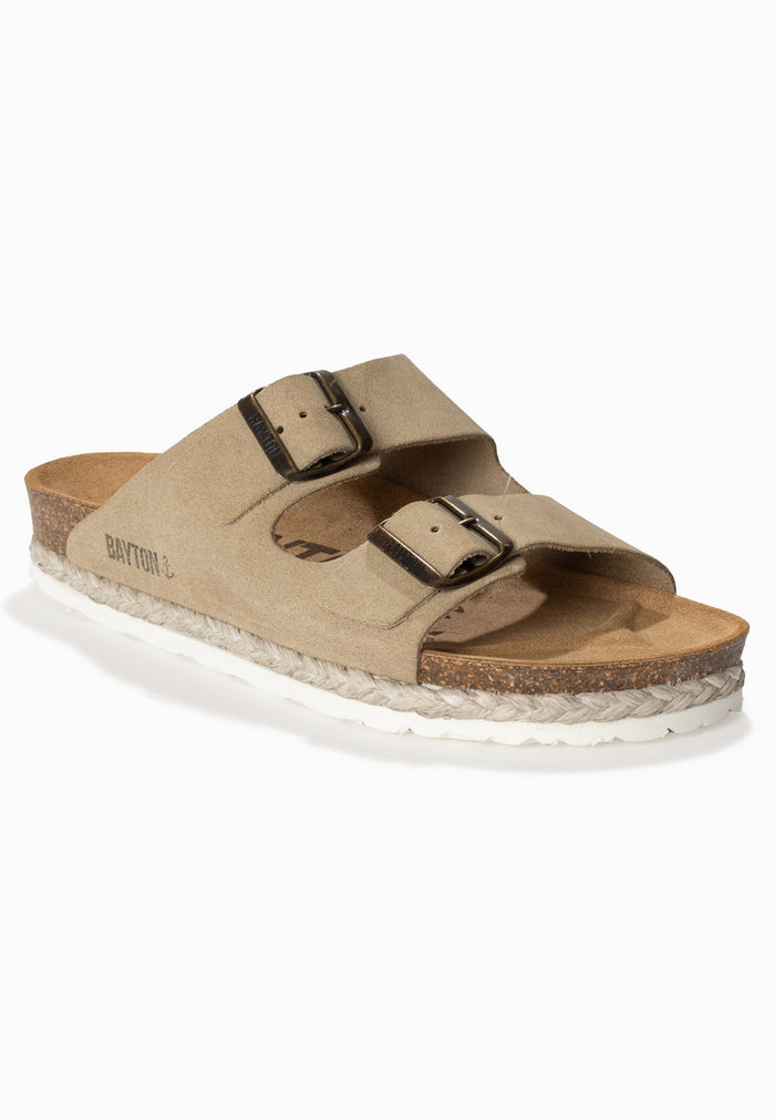 Bayton Sandales 2 Brides Benalla Beige En Cuir Suédé Bayton Femme