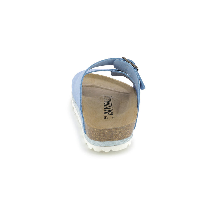 Bayton Sandales 2 Brides Benalla Bleu En Cuir Suédé Bayton Femme