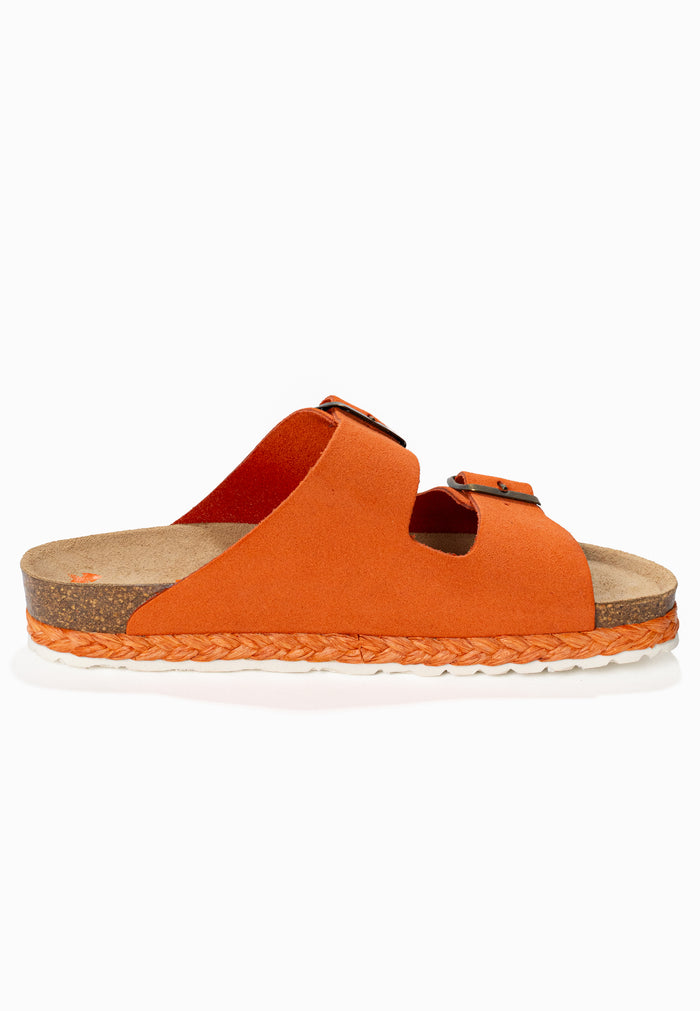 Bayton Sandales 2 Brides Benalla Orange En Cuir Suédé Bayton Femme