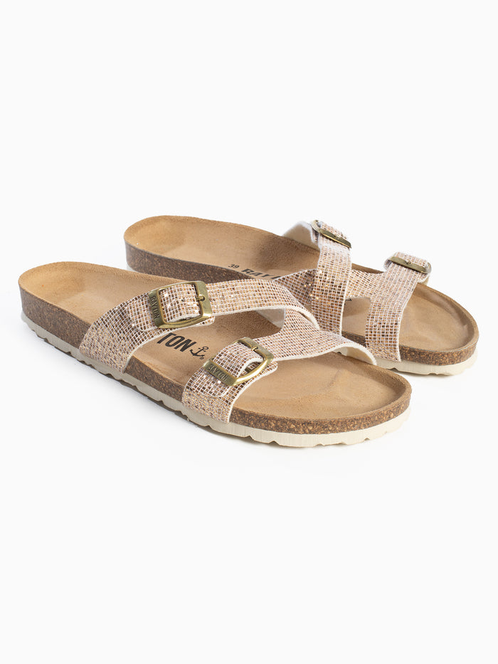 Bayton Sandales 2 Brides Cleo Rose Doré Bayton Femme