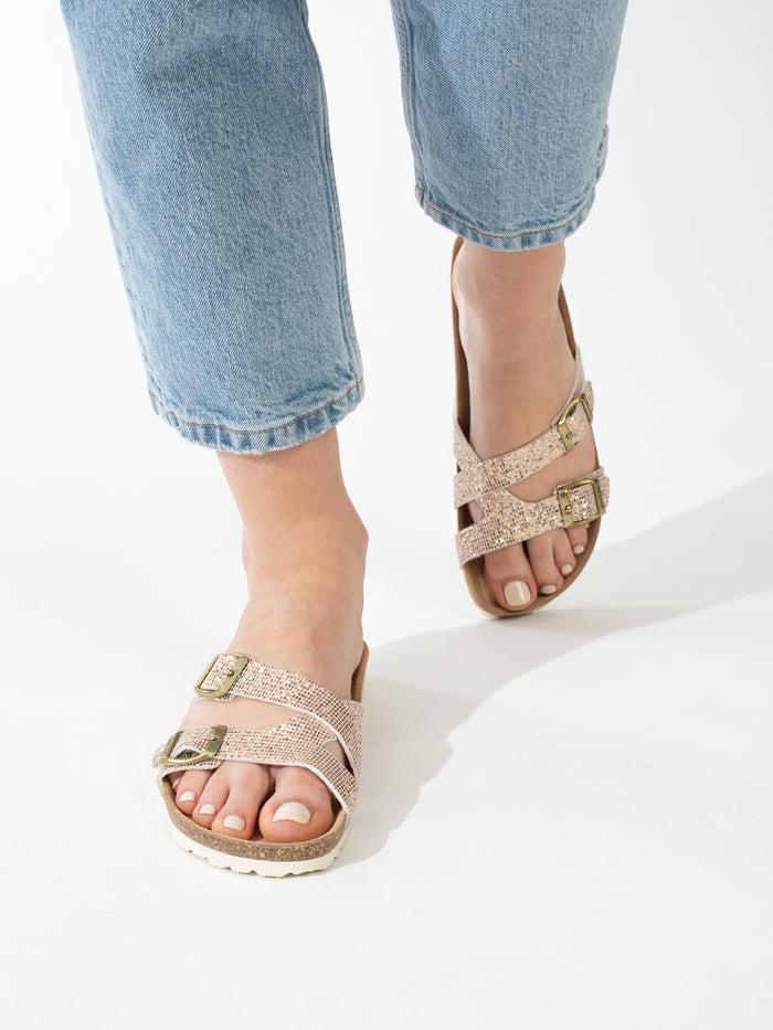 Bayton Sandales 2 Brides Cleo Rose Doré Bayton Femme