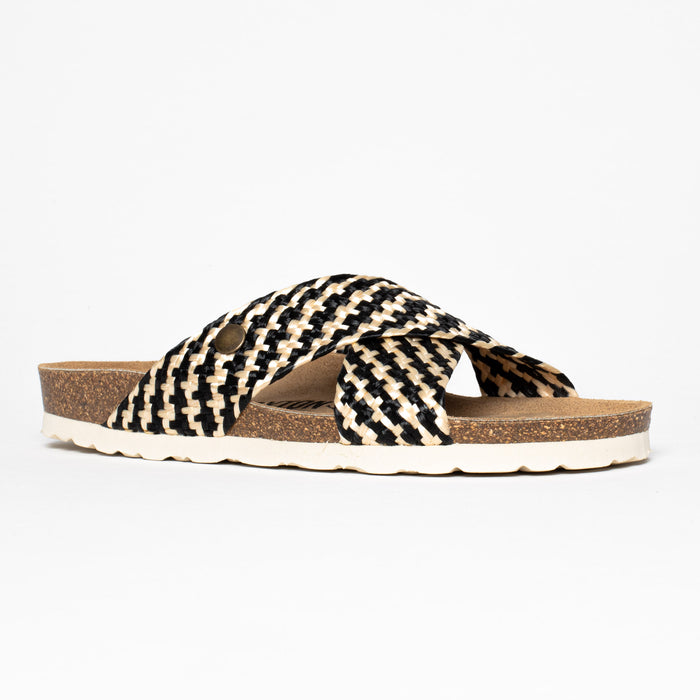 Bayton Sandales 2 Brides Elche Noir Et Blanc Bayton Femme