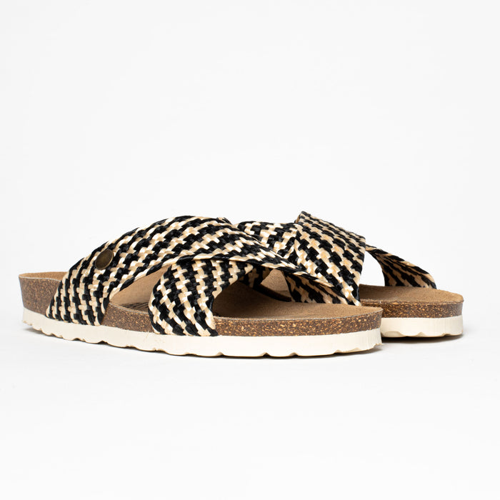 bayton Sandales 2 Brides Elche Noir Et Blanc Bayton femme