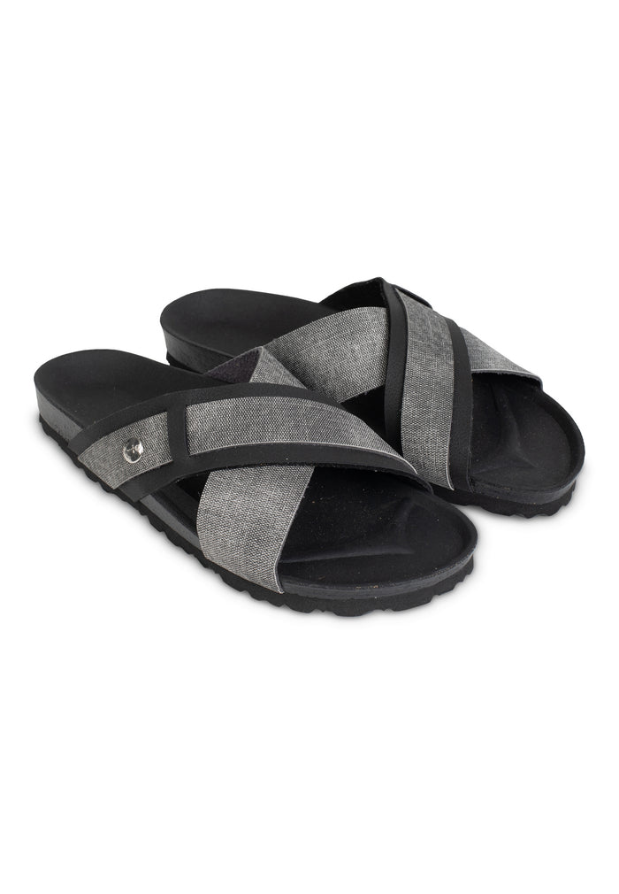 bayton Sandales 2 Brides Gianni Gris Et Noir Bayton Homme