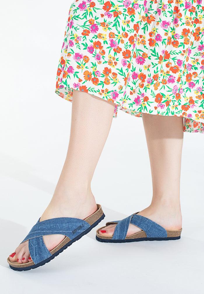 Bayton Sandales 2 Brides Gomera Bleu Denim Bayton Femme