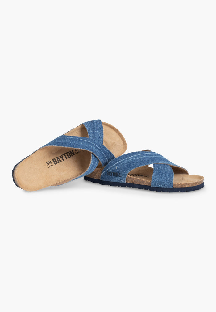 Bayton Sandales 2 Brides Gomera Bleu Denim Bayton Femme