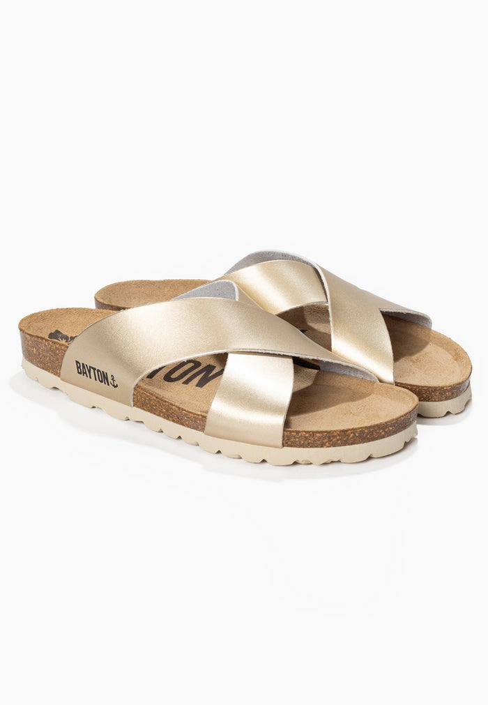 bayton Sandales 2 Brides Gomera Dorées Bayton femme
