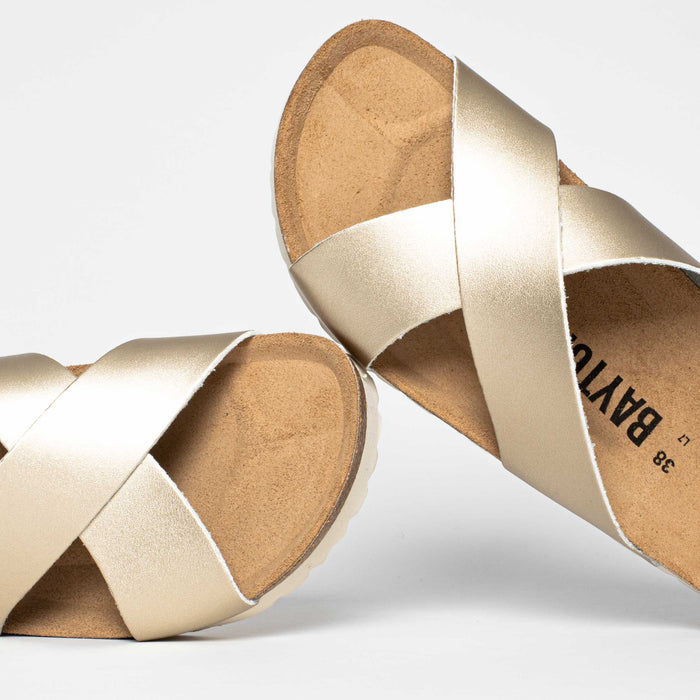 Bayton Sandales 2 Brides Gomera Dorées Clair Bayton Femme