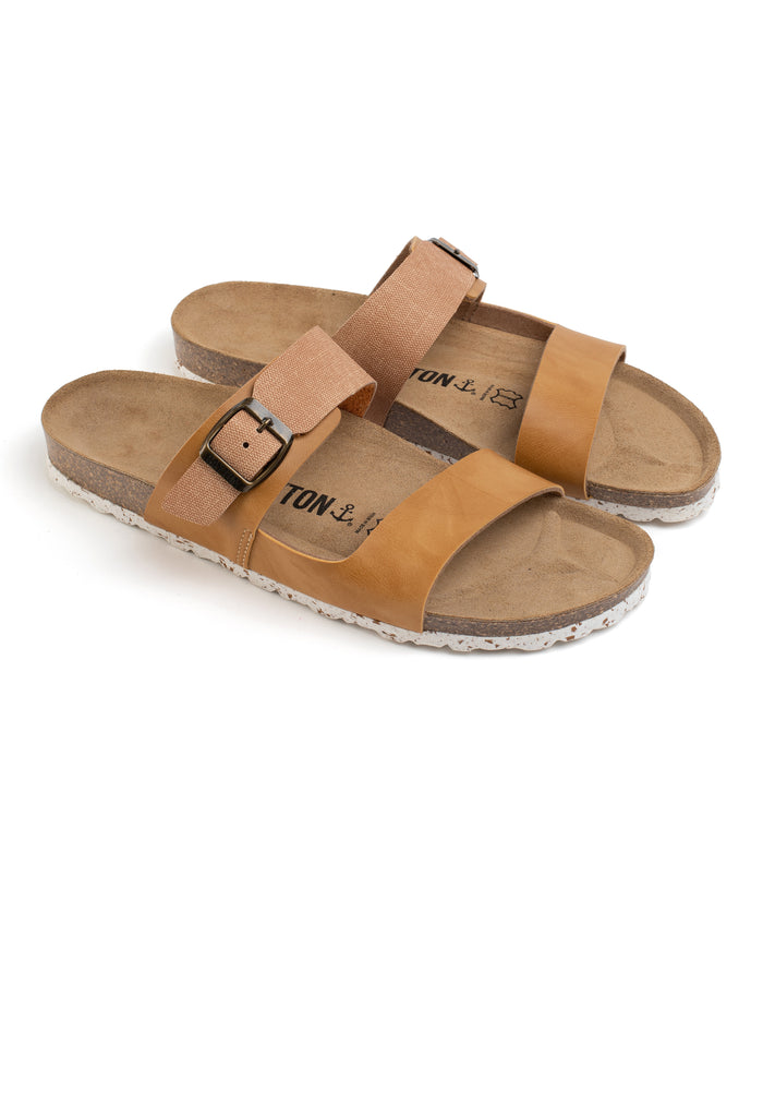 Bayton Sandales 2 Brides Guirec Tan Et Camel Bayton Homme