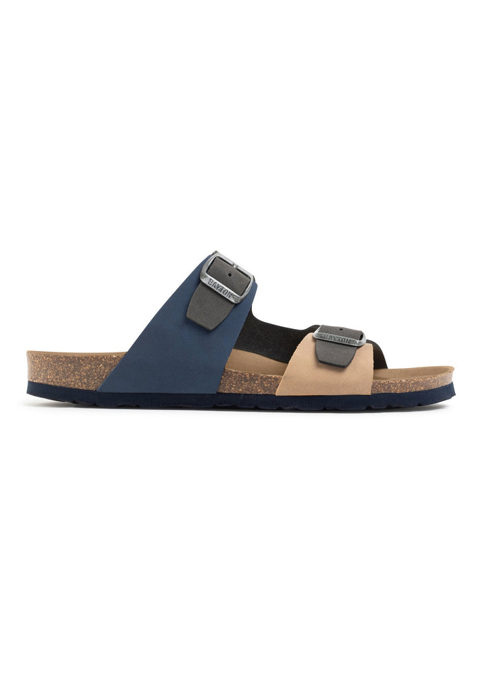 Bayton Sandales 2 Brides Ilithyie Bleu Marine Et Beige Et Gris Bayton Homme