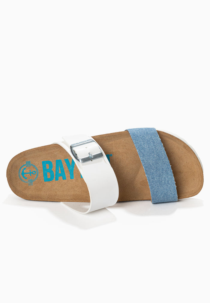 Bayton Sandales 2 Brides Valence Blanc Et Bleu Ciel Bayton Femme