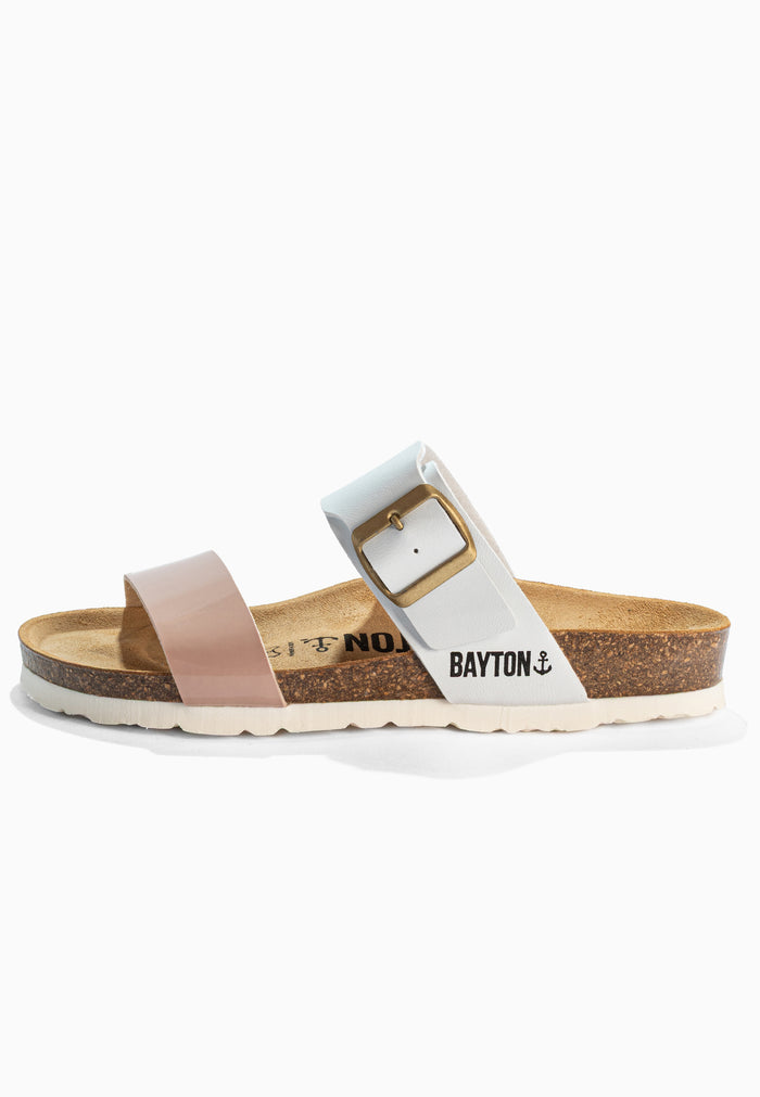 Bayton Sandales 2 Brides Valence Blanc Et Nude Bayton Femme