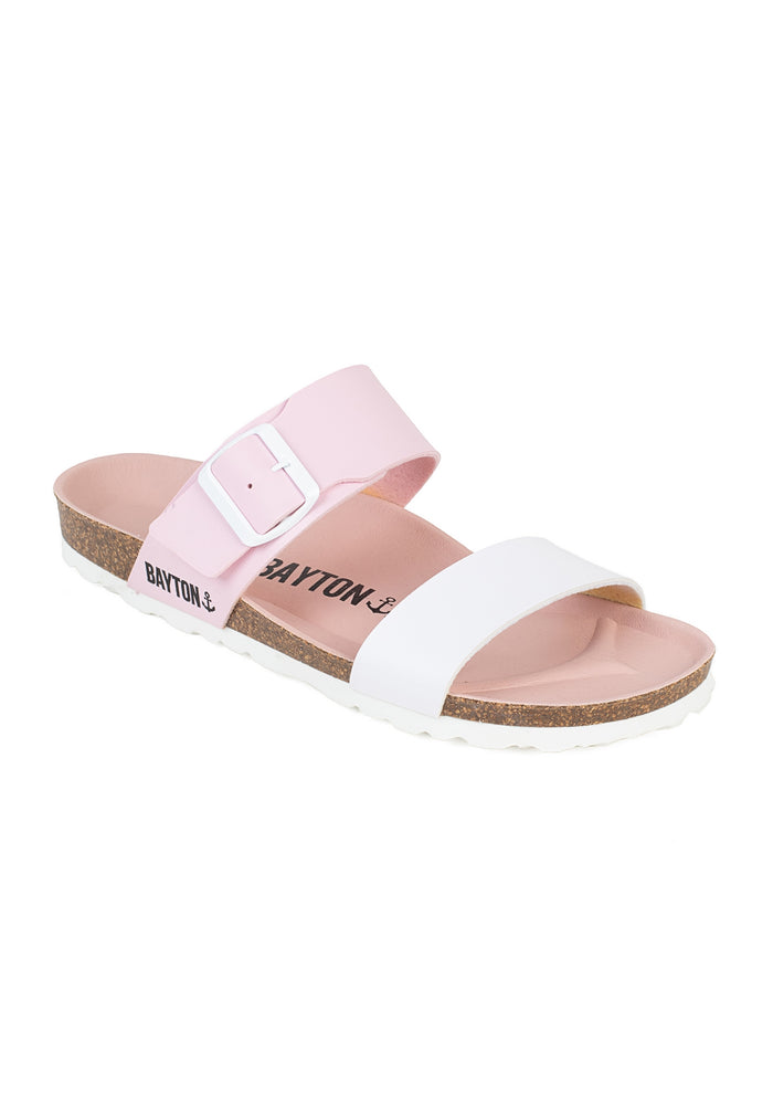 Bayton Sandales 2 Brides Valence Blanc Et Rose Pâle Bayton Femme