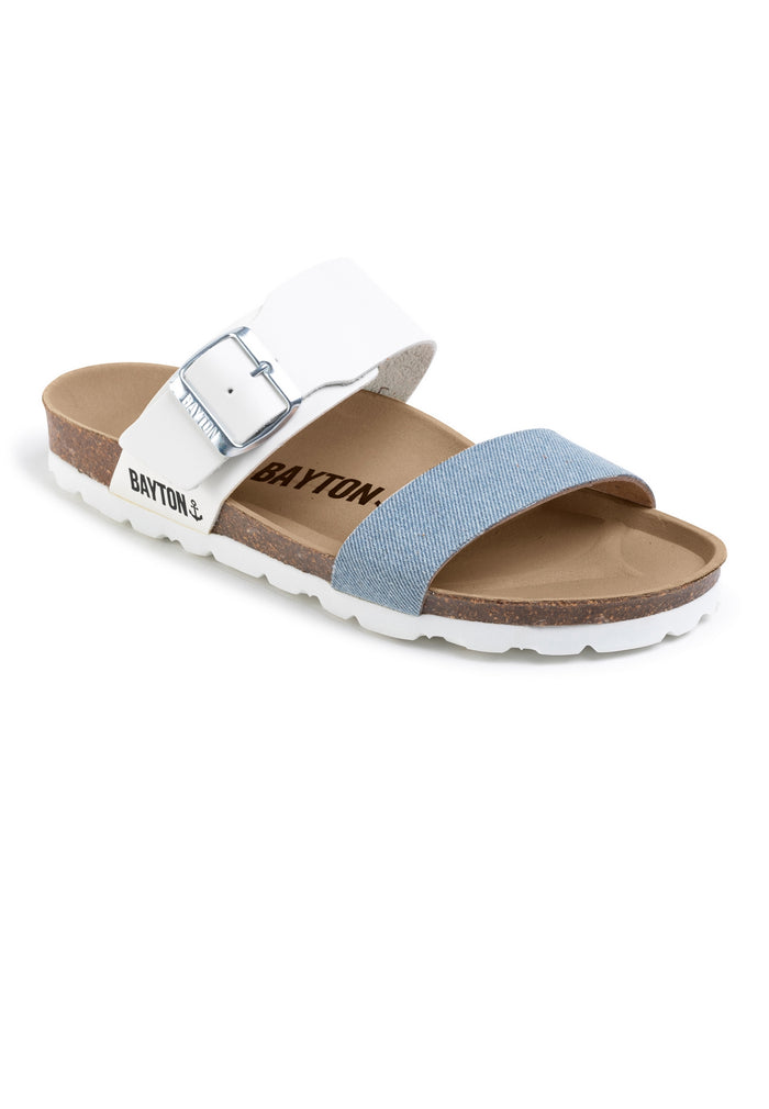 Bayton Sandales 2 Brides Valence Bleu Ciel Denim Et Blanc Bayton Femme