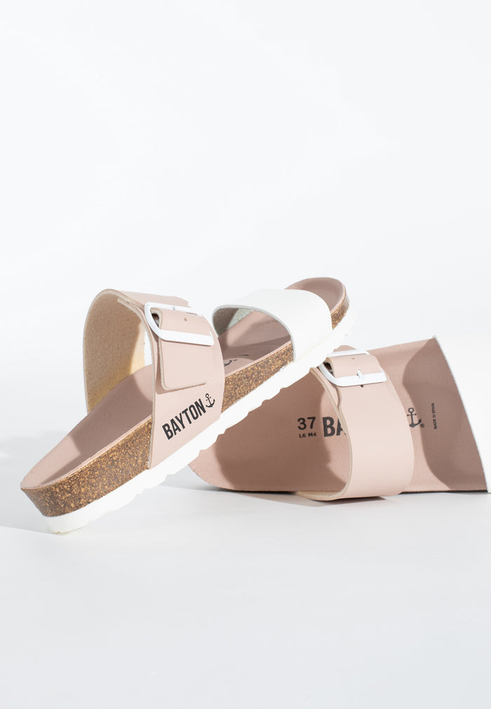 Bayton Sandales 2 Brides Valence Rose Clair Et Blanc Bayton Femme