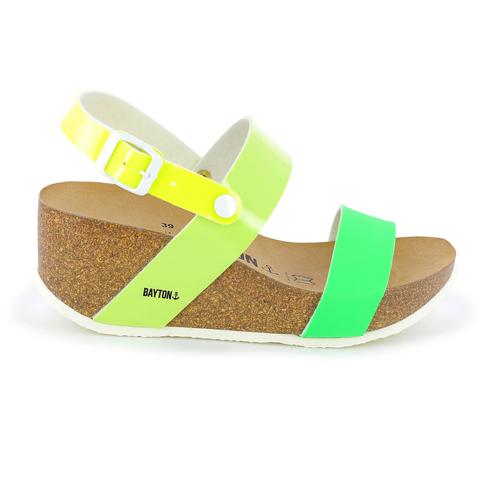 bayton Sandales 2 Brides Wanneroo Rouge en Cuir Suédé Bayton femme