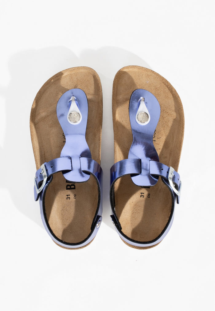 Bayton Sandales à Entre-Doigts Rhea Bleu Metallic Bayton Enfant