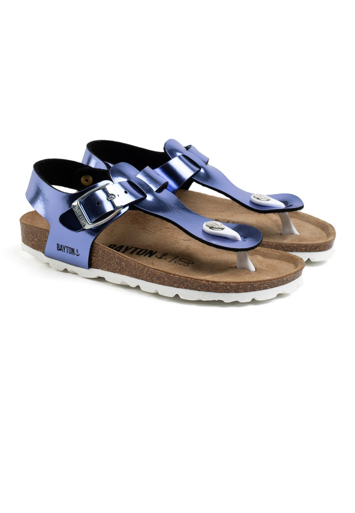 Bayton Sandales à Entre-Doigts Rhea Bleu Metallic Bayton Enfant