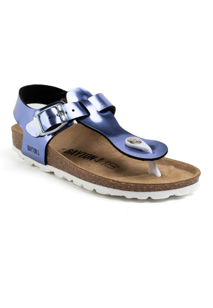Bayton Sandales à Entre-Doigts Rhea Bleu Metallic Bayton Enfant