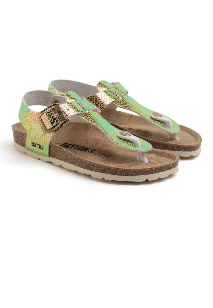 Bayton Sandales à Entre-Doigts Rhea Jaune Et Rose Bayton Enfant