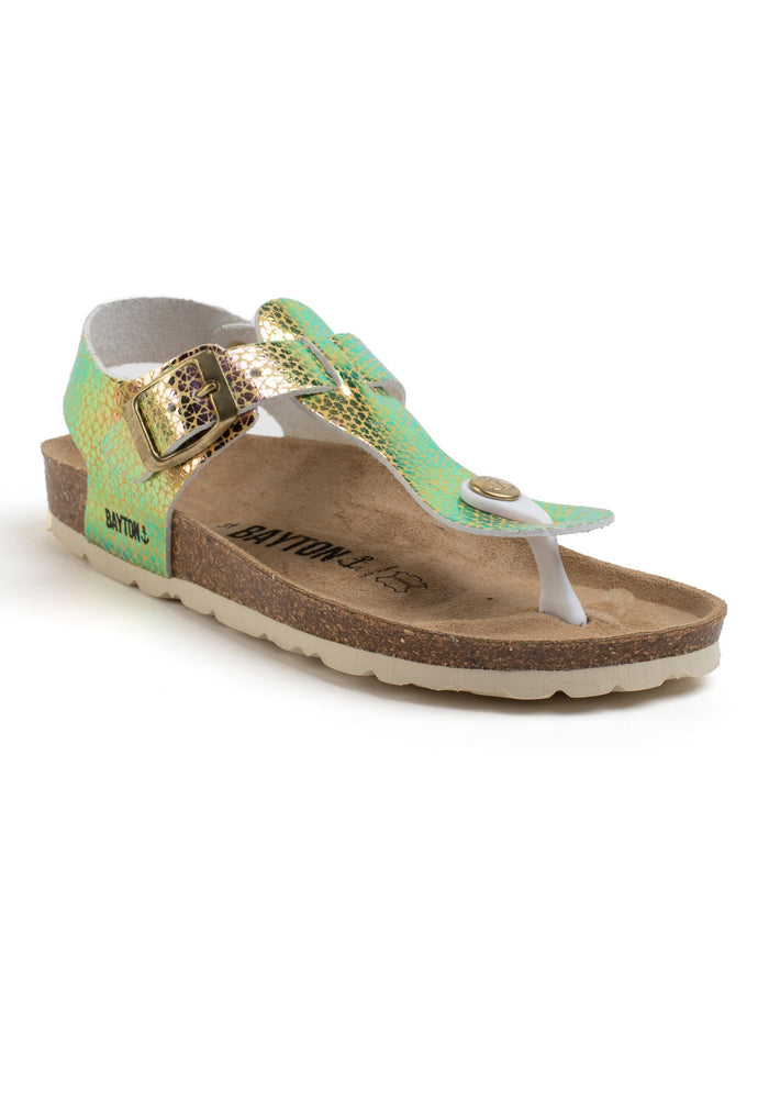 Bayton Sandales à Entre-Doigts Rhea Jaune Et Rose Bayton Enfant