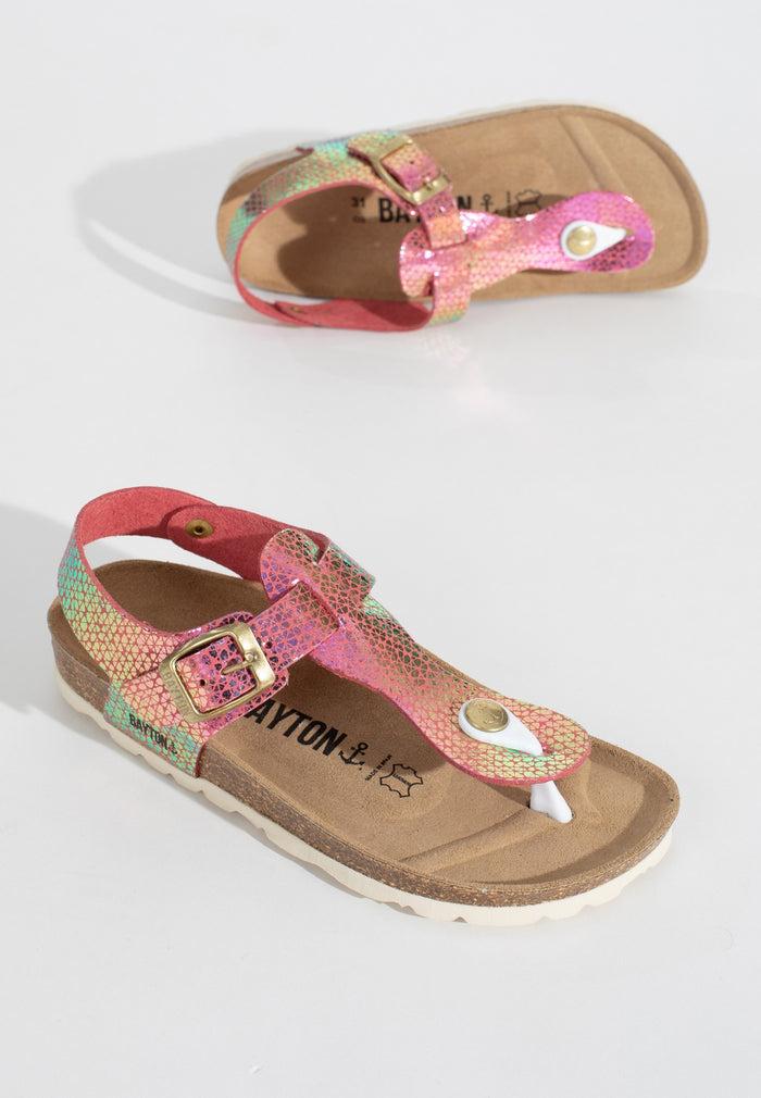 Bayton Sandales à Entre-Doigts Rhea Rose Metallic Bayton Enfant