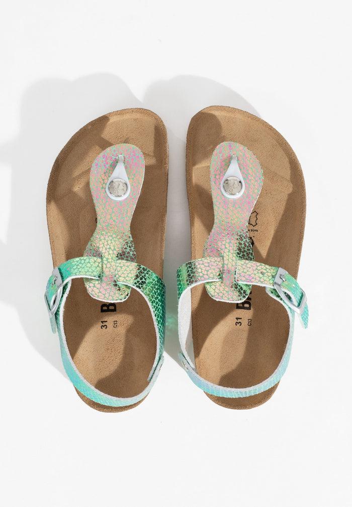 bayton Sandales à Entre-Doigts Rhea Vert Et Rose Metallic Bayton enfant