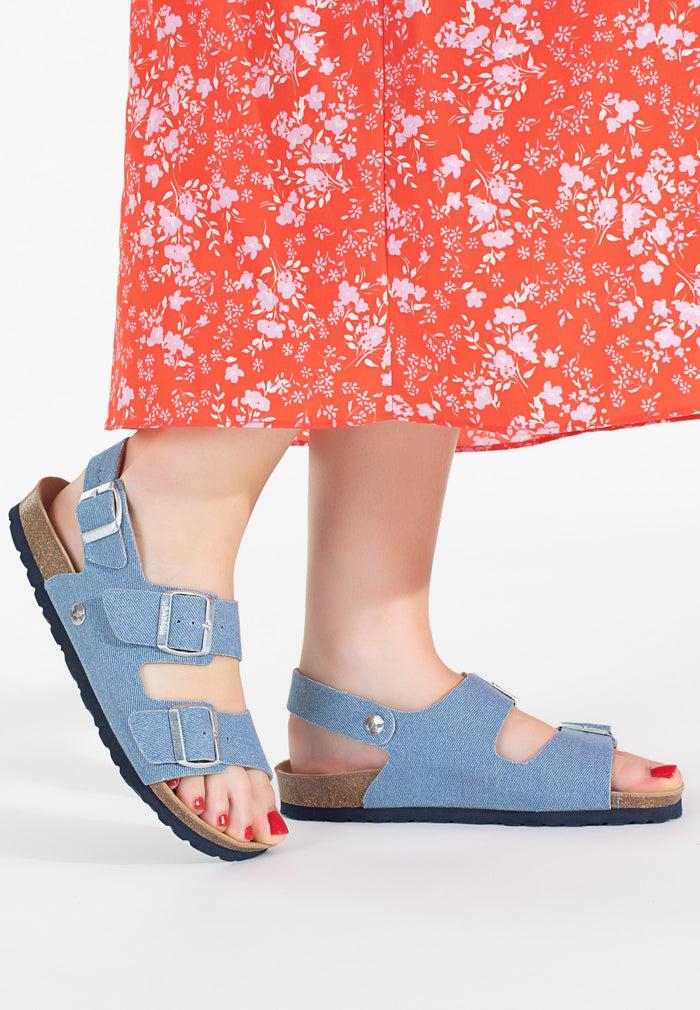 Bayton Sandales Achille Bleu Clair Denim Multi-Brides Bayton Femme