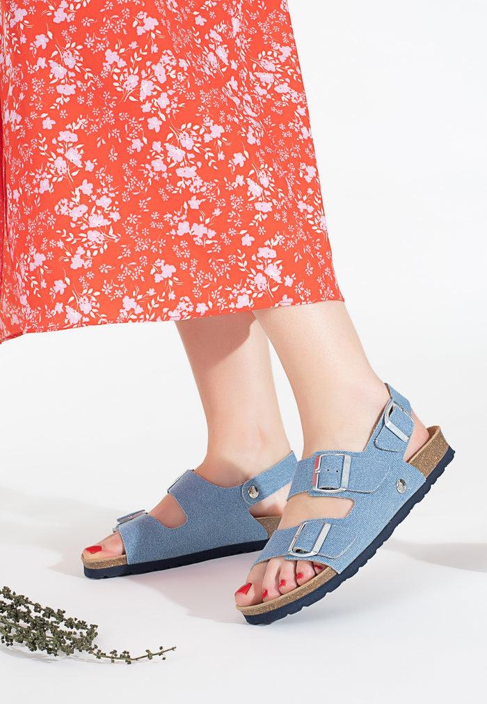 Bayton Sandales Achille Bleu Clair Denim Multi-Brides Bayton Femme